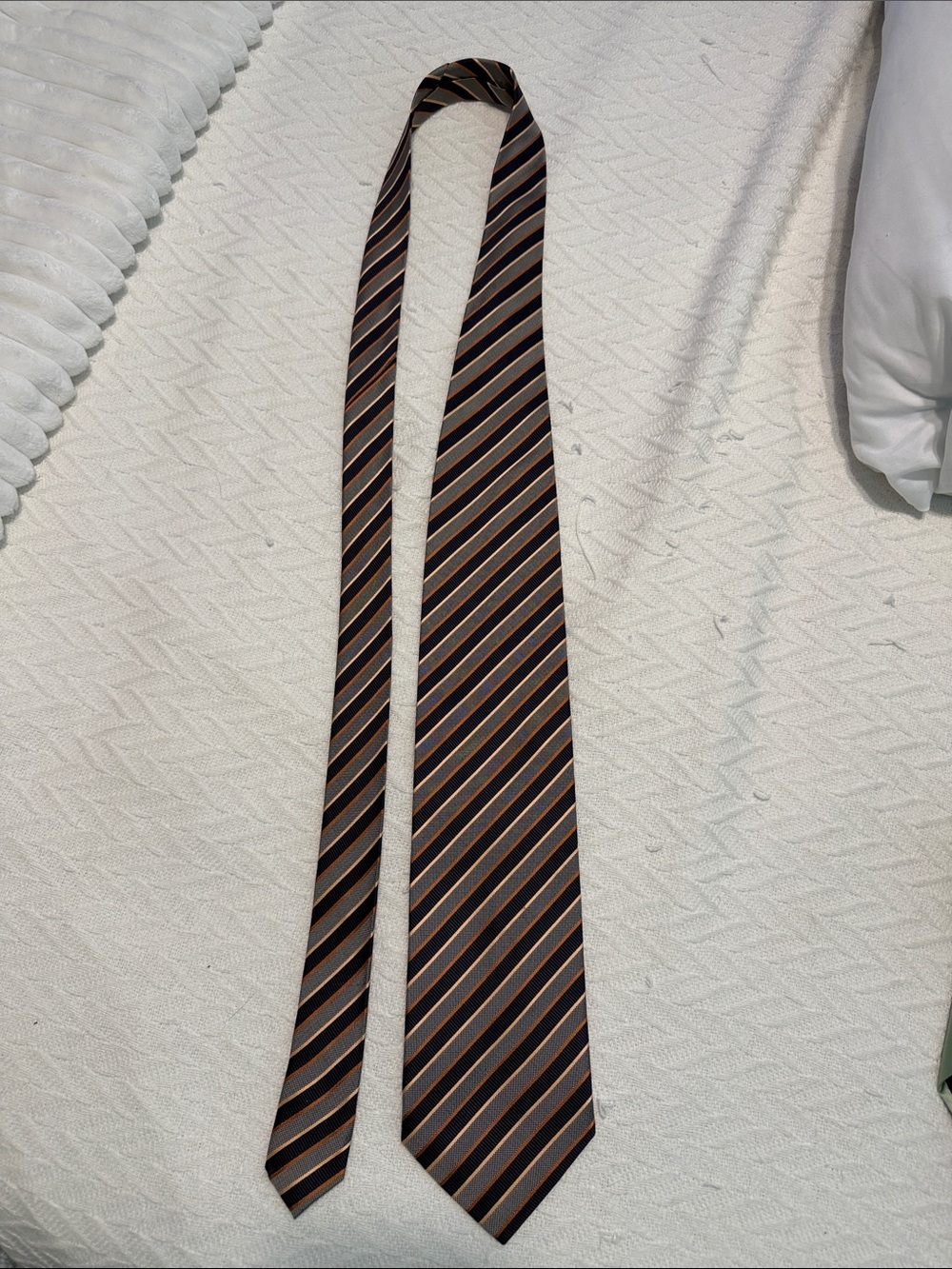 Striped Brown and Orange Men's Necktie